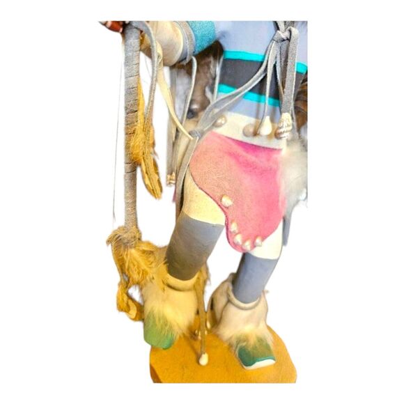 17" Native American Kachina Doll Spear Dance Signed IMSB - Picture 5 of 11